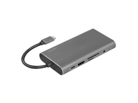 LogiLink Station d'accueil USB 3.2, 10 ports, USB-C, argent