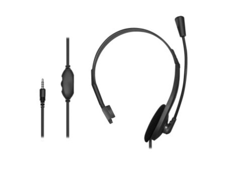 LogiLink Casque mono, avec microphone, prise jack 3,5 mm