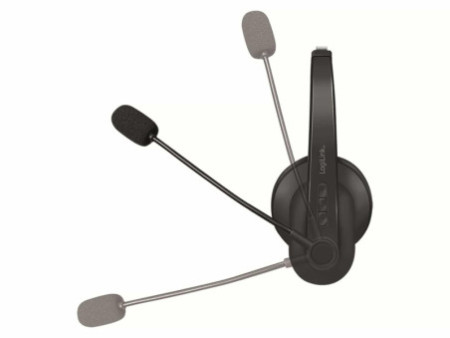 LogiLink Casque mono Bluetooth 5.0, station de charge, noir