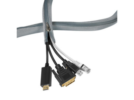 LogiLink Gaine pour câble avec fermeture zip, 1,0 m, gris