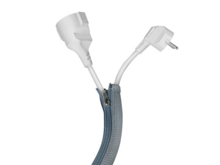 LogiLink Gaine pour câble avec fermeture zip, 1,0 m, gris