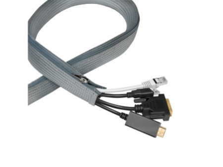 LogiLink Gaine pour câble avec fermeture zip, 2,0 m, gris