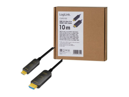 LogiLink Câble de fibre optique hybride USB-C AOC, 10 m