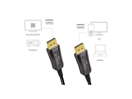 LogiLink Câble de fibre optique hybride Display Port AOC,15m