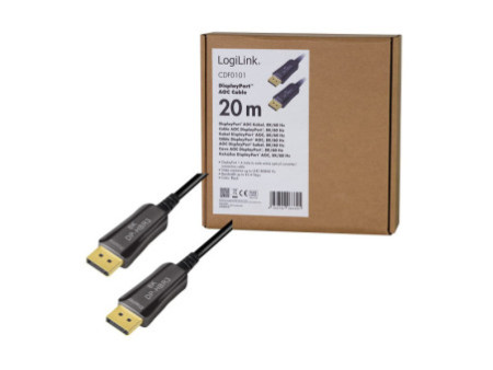 LogiLink Câble de fibre optique hybride Display Port AOC,20m