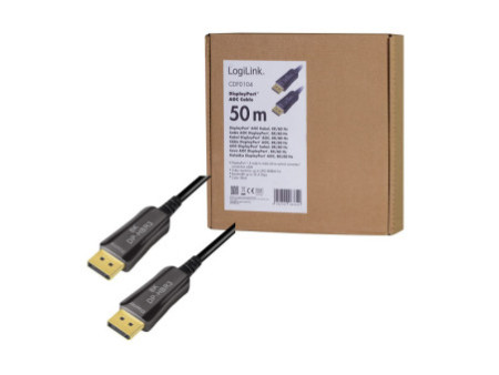 LogiLink Câble de fibre optique hybride Display Port AOC,50m