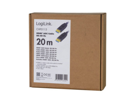 LogiLink Câble de fibre optique hybride HDMI AOC, 20 m