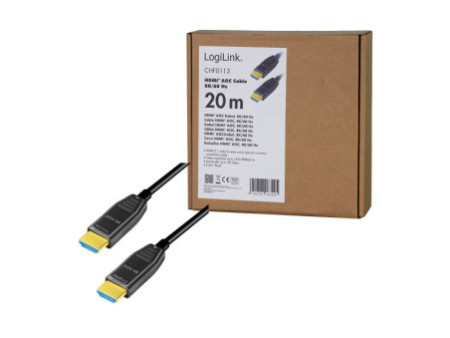 LogiLink Câble de fibre optique hybride HDMI AOC, 20 m