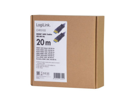 LogiLink Câble de fibre optique hybride HDMI AOC, 20 m