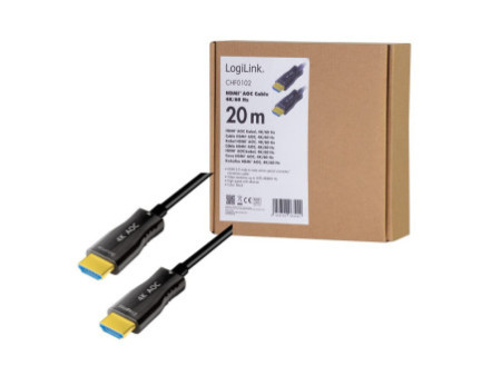LogiLink Câble de fibre optique hybride HDMI AOC, 20 m