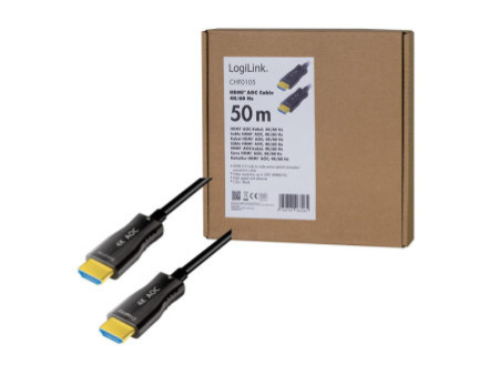 LogiLink Câble de fibre optique hybride HDMI AOC, 50 m