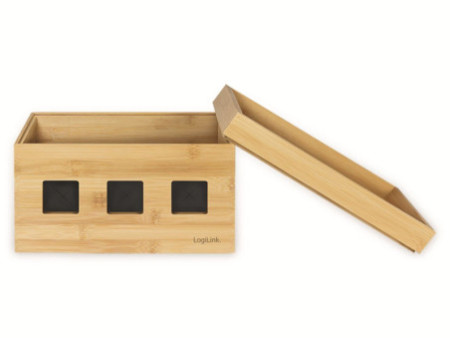 LogiLink Boîte à câbles, en bambou