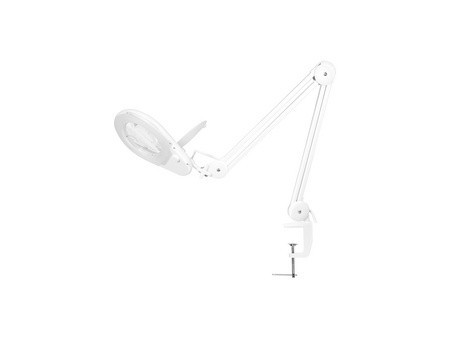 LogiLink Lampe loupe à LED, avec pince, blanc