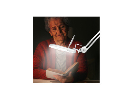 LogiLink Lampe loupe à LED, avec pince, blanc