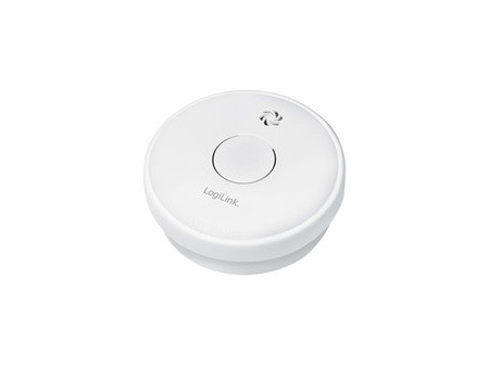 LogiLink Détecteur de fumée, pile zinc-carbone 9V incl,blanc