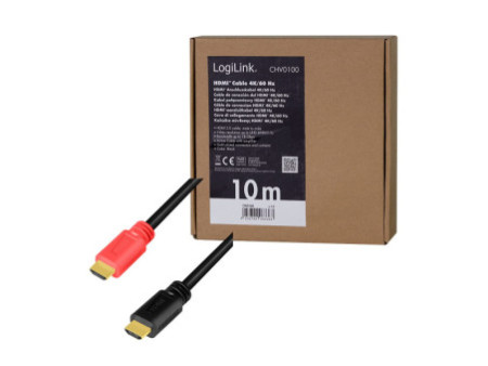 LogiLink Câble HDMI 2.0, fiche mâle A - mâle A, AMP, 10 m