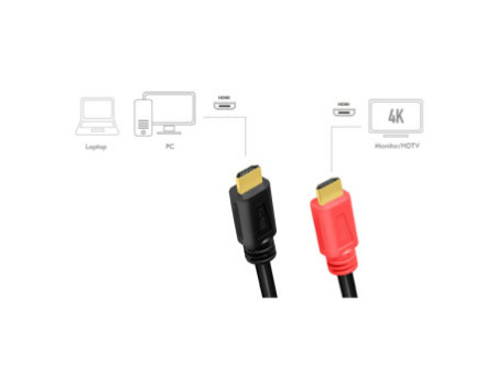 LogiLink Câble HDMI 2.0, fiche mâle A - mâle A, AMP, 15 m