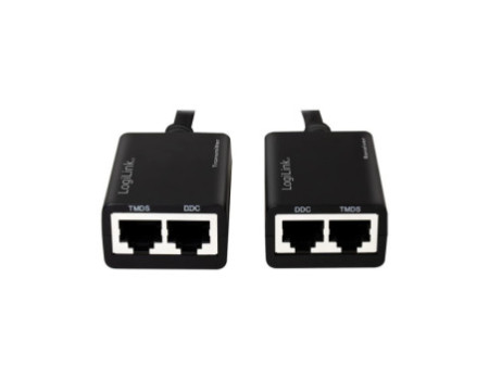 LogiLink Kit d'extension HDMI via LAN, pigtail, 30 m, noir