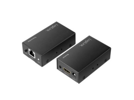 LogiLink Kit d'extension HDMI via LAN, POC/IR, 60 m, noir