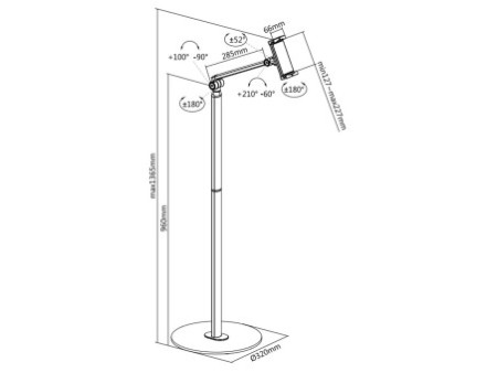 LogiLink Support sur pied pour appareils mobiles, blanc