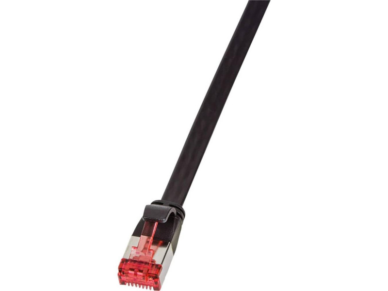 LogiLink Câble patch plat U/FTP, Cat.6A, 0,25 m, noir