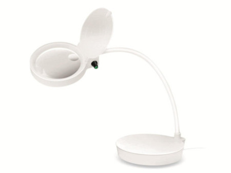 LogiLink Lampe loupe à LED, à 2 lentilles, dimmable, blanc