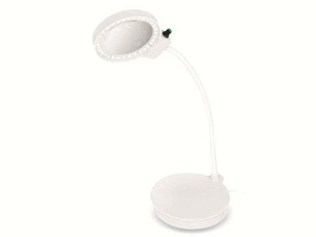 LogiLink Lampe loupe à LED, à 2 lentilles, dimmable, blanc