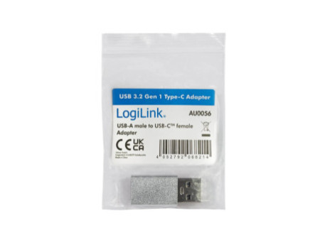 LogiLink Adaptateur USB 3.2 Gen1, USB mâle - USB femelle