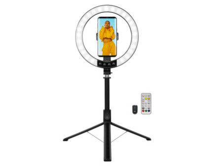 LogiLink Anneau lumineux pour smartphone avec trépied/perche