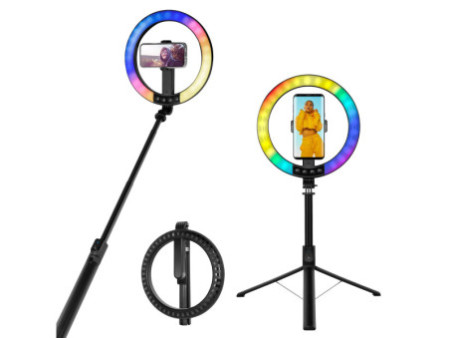 LogiLink Anneau lumineux pour smartphone avec trépied/perche