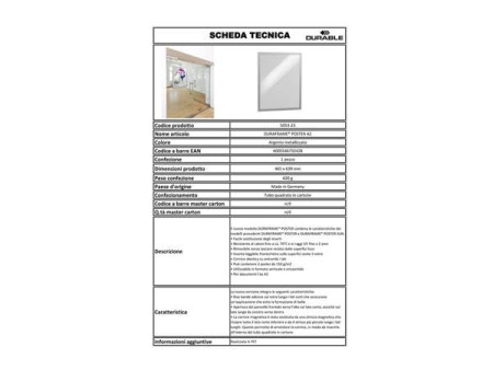 DURABLE Cadre info DURAFRAME POSTER, A2, argent