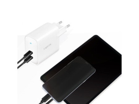 LogiLink Adaptateur de prise USB, 2x USB-C PD, 40 W, blanc