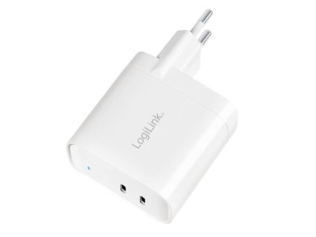 LogiLink Adaptateur de prise USB, 2x USB-C PD, 40 W, blanc