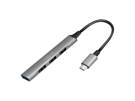 LogiLink Slim Hub USB 3.2 Gen 1, 4 ports, boîtier aluminium
