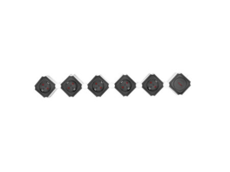 LogiLink Bloc multiprises flexible, 5 prises, noir/blanc
