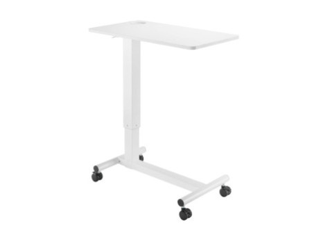 LogiLink Table de lit à roulettes à vérin à gaz, blanc