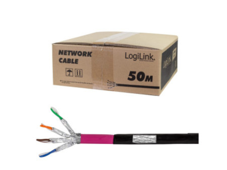 LogiLink Câble d'installation, cat.7, S/FTP, LSZH, 50 m