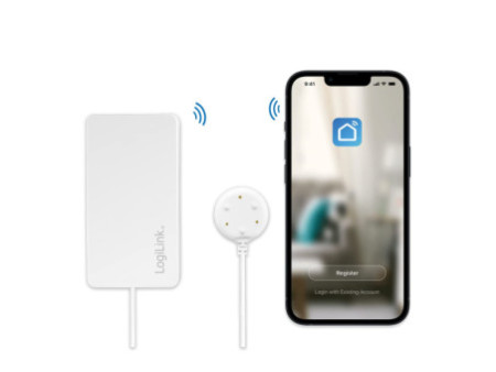 LogiLink Détecteur de fuite d'eau intelligent Wi-Fi, blanc