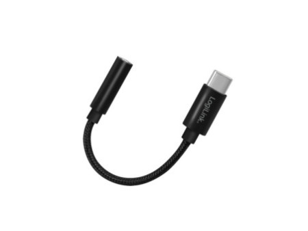 LogiLink Câble adaptateur USB-C - jack, 130 mm, noir