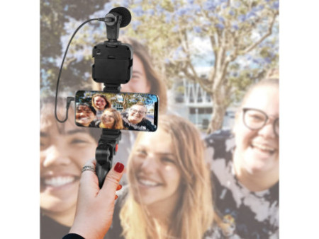 LogiLink Kit de vlogging avec lumière LED, avec microphone