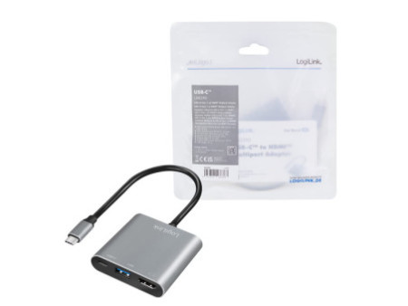 LogiLink Câble adaptateur USB 3.2 Gen 1, gris/noir