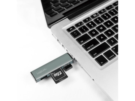 LogiLink Hub USB 3.2 Gen2, avec lecteur de carte, 2 ports