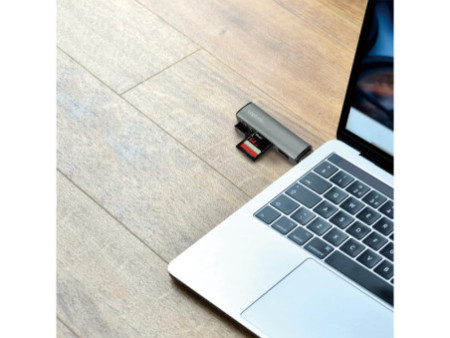 LogiLink Hub USB 3.2 Gen2, avec lecteur de carte, 2 ports