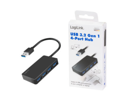 LogiLink Hub USB 3.2 Gen1 4 ports, noir