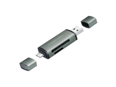 LogiLink Lecteur de cartes USB 3.2 Gen1, SD/micro SD, alu
