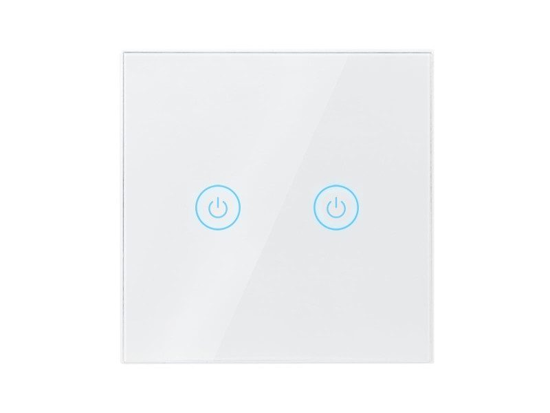 LogiLink Interrupteur mural RGB WiFi Smart, 2 boutons, blanc