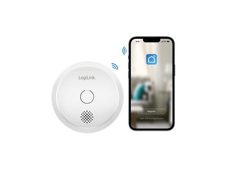 LogiLink Détecteur de fumée Smart Wi-Fi, blanc