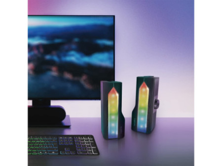 LogiLink Barre de son lumineuse mobile, noir