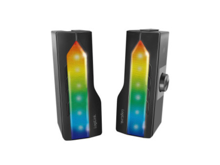 LogiLink Barre de son lumineuse mobile, noir