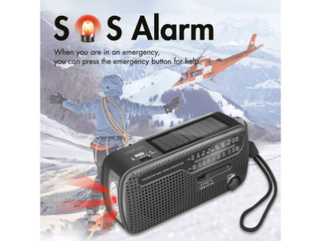 LogiLink Radio dynamo, panneau solaire & lampe de poche